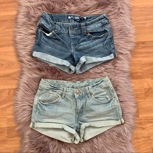 BUNDLE Cuffed Roll Up Denim Shorts